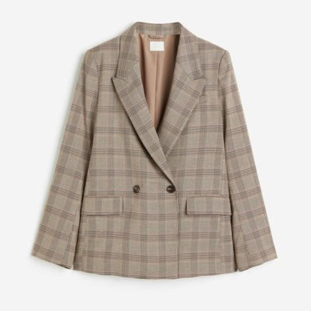 H&M Plaid Double Breasted Blazer_Size US Large_NWT